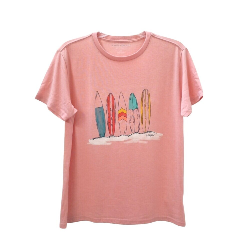 Lucky Brand J Crew Colab T Shirt Womens Small Peach Graphic Canoes Tee NWOT